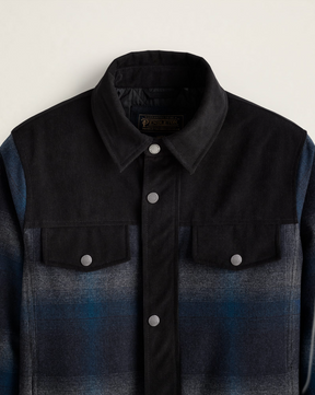 Timberline- Shirt Jacket<br>Grey Blue Plaid