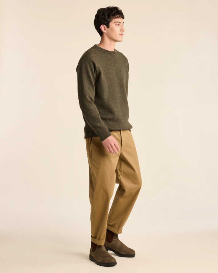 MEN'S SHETLAND COLLECTION SWEATER<br>CAMO HEATHER