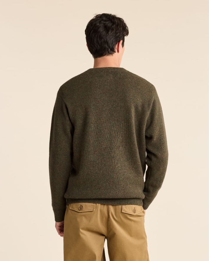 MEN'S SHETLAND COLLECTION SWEATER<br>CAMO HEATHER