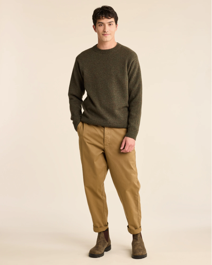 MEN'S SHETLAND COLLECTION SWEATER<br>CAMO HEATHER