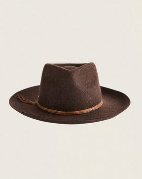 CASSANDRA WOOL FELT HAT<br>HEATHER BROWN