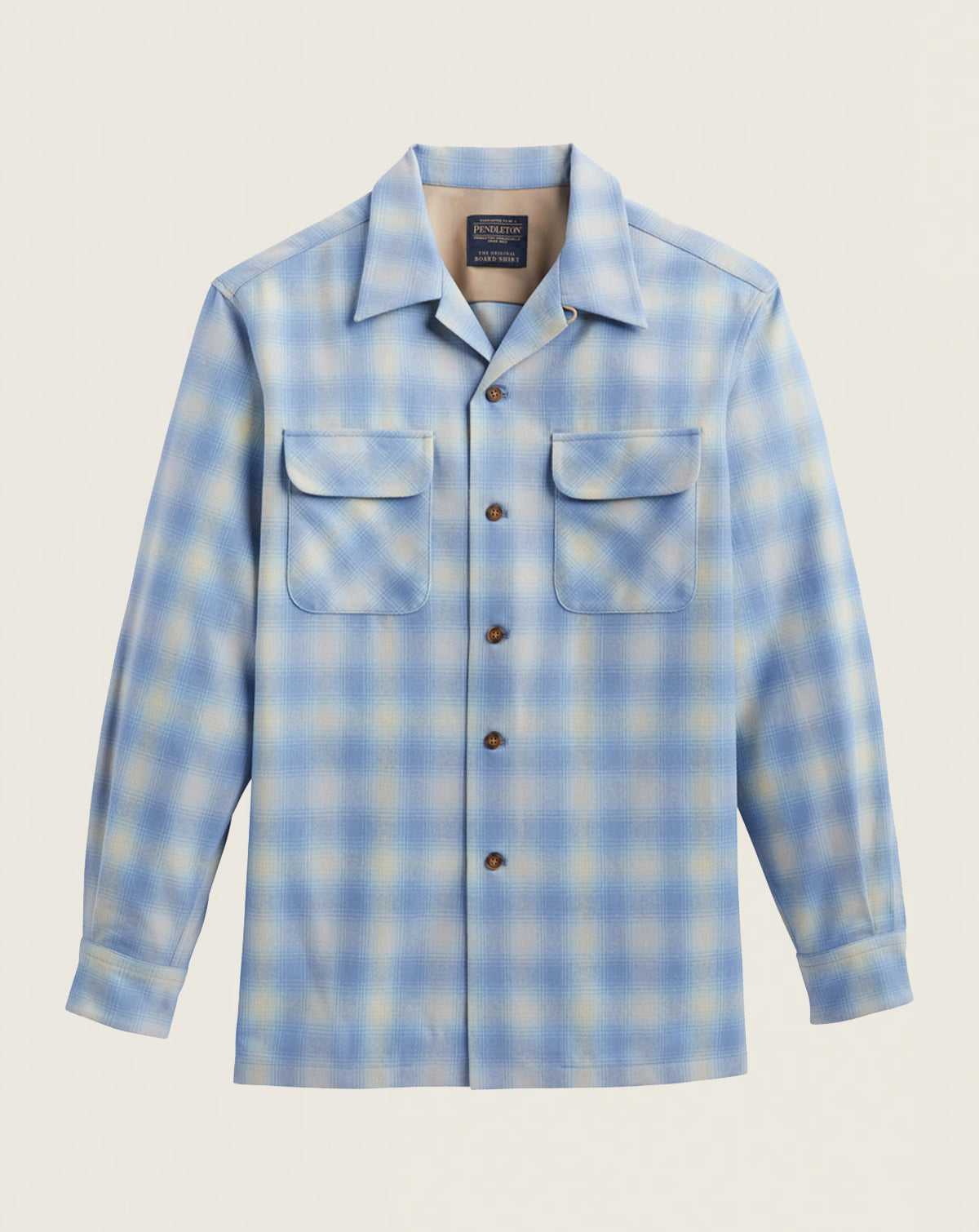 MEN'S PLAID BOARD SHIRT<br>LIGHT BLUE OMBRE