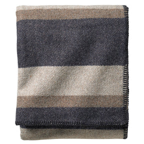 Eco-Wise Easy Care Blanket<br>Midnight Navy Stripe